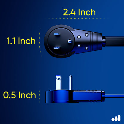 Maximm 360° Rotating Flat Plug Extension Cord Flat Wire with Slim Space-Saving Plug Design, 16 AWG