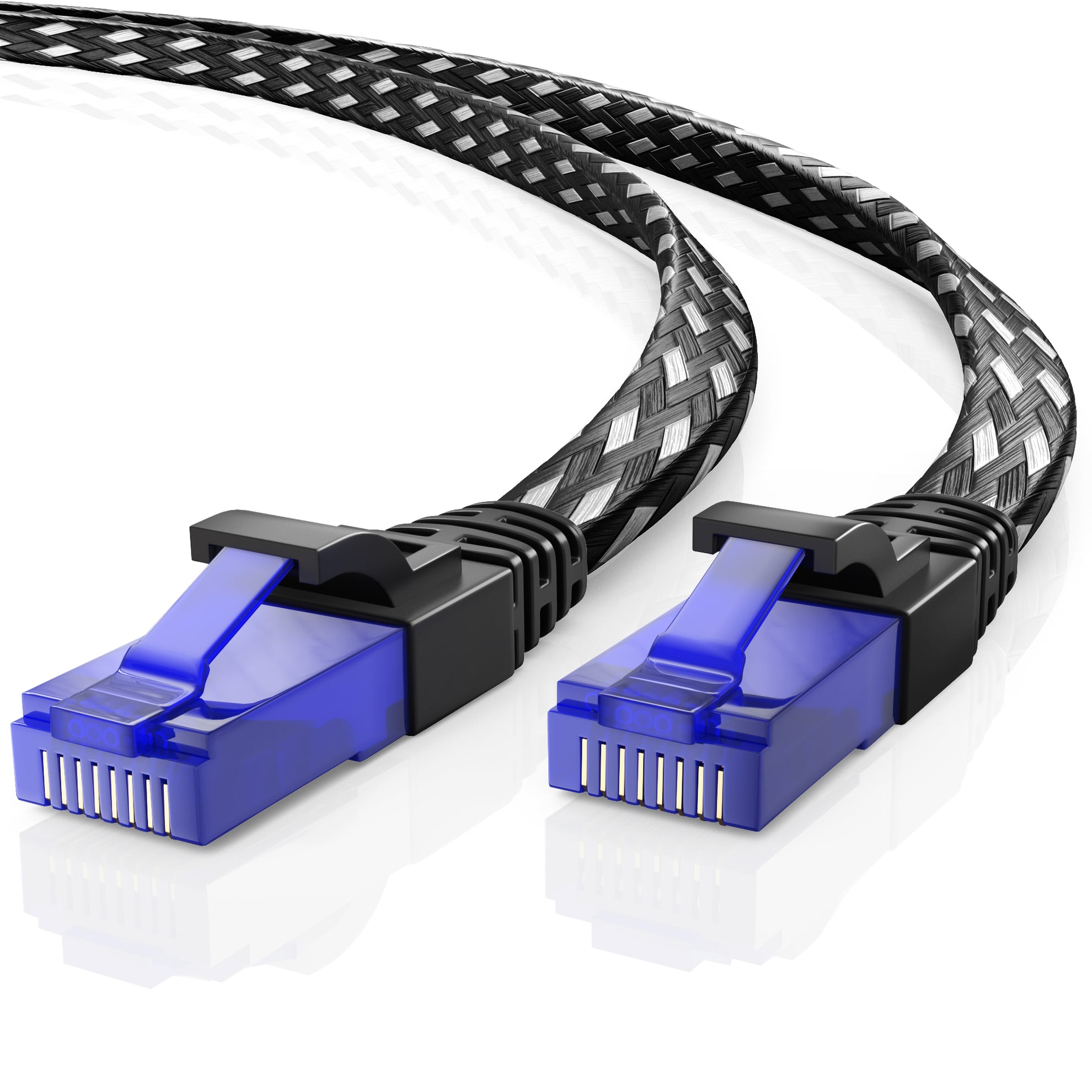 Maximm Cat6 Ethernet Cable Flat Braided Network LAN Internet Cable