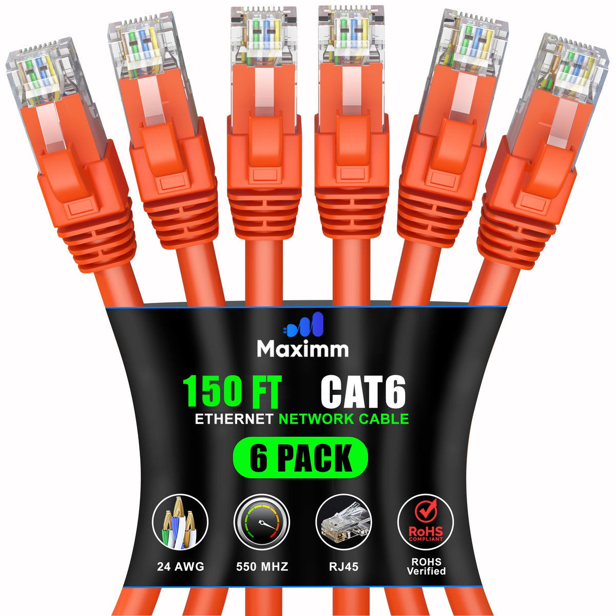 6-Pack - Cat 6 Ethernet Cable CCA