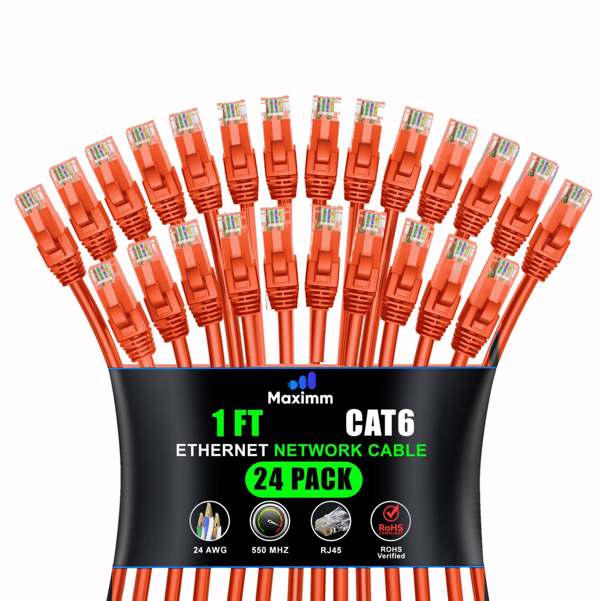 24-Pack - Cat 6 Ethernet Cable CCA