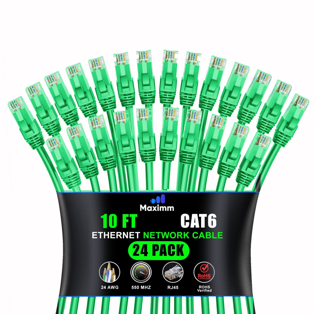 24-Pack - Cat 6 Ethernet Cable CCA