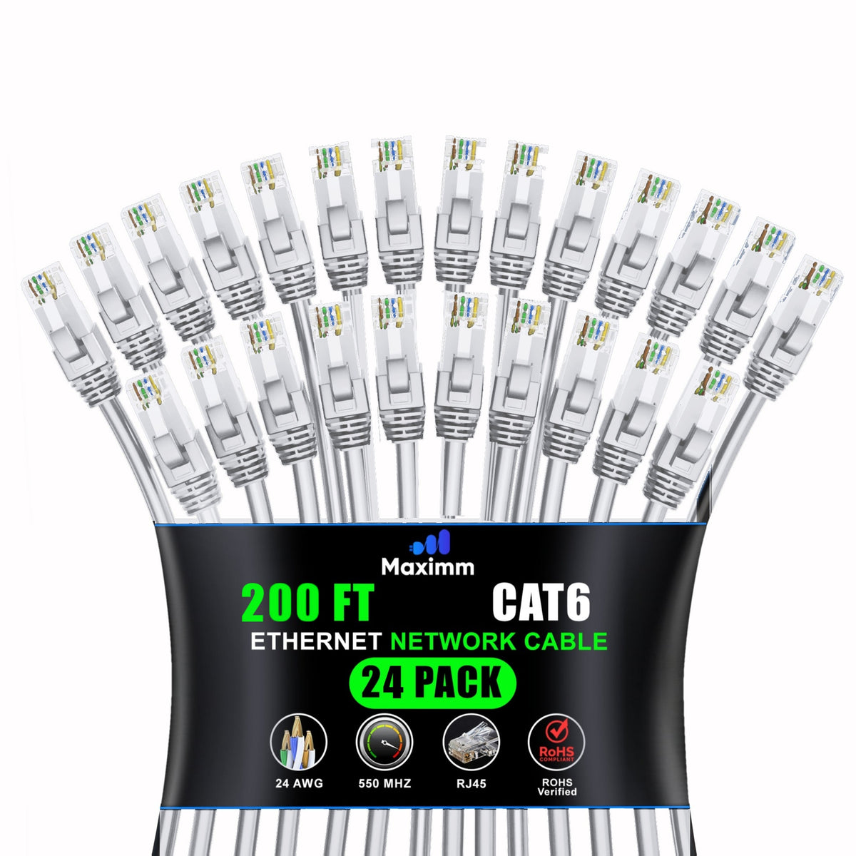 24-Pack - Cat 6 Ethernet Cable CCA