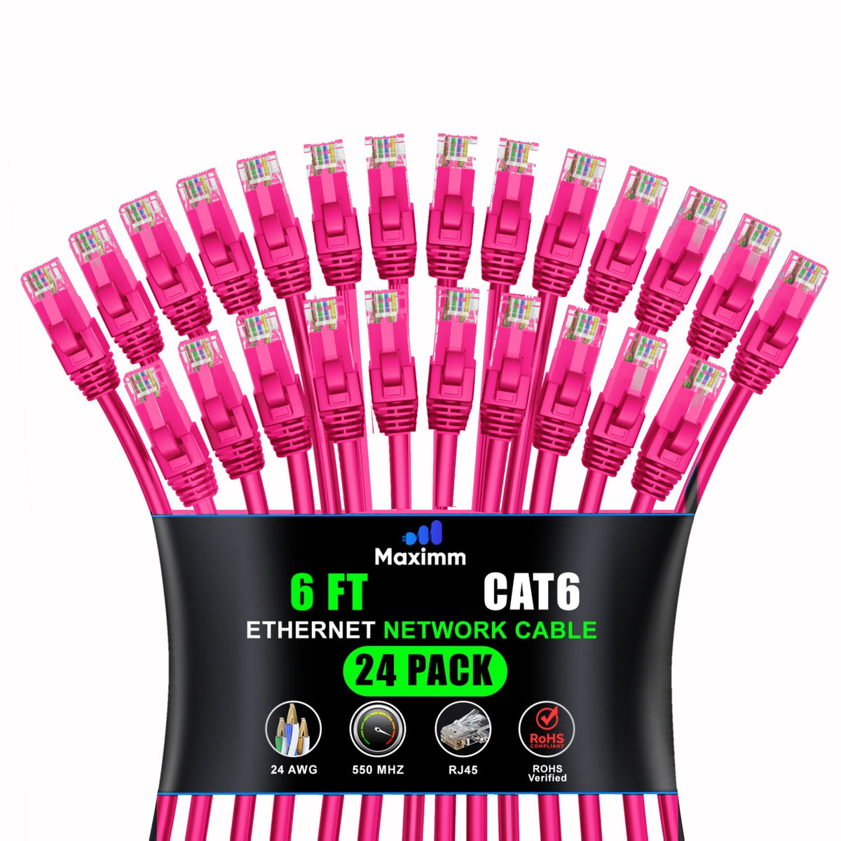 24-Pack - Cat 6 Ethernet Cable CCA