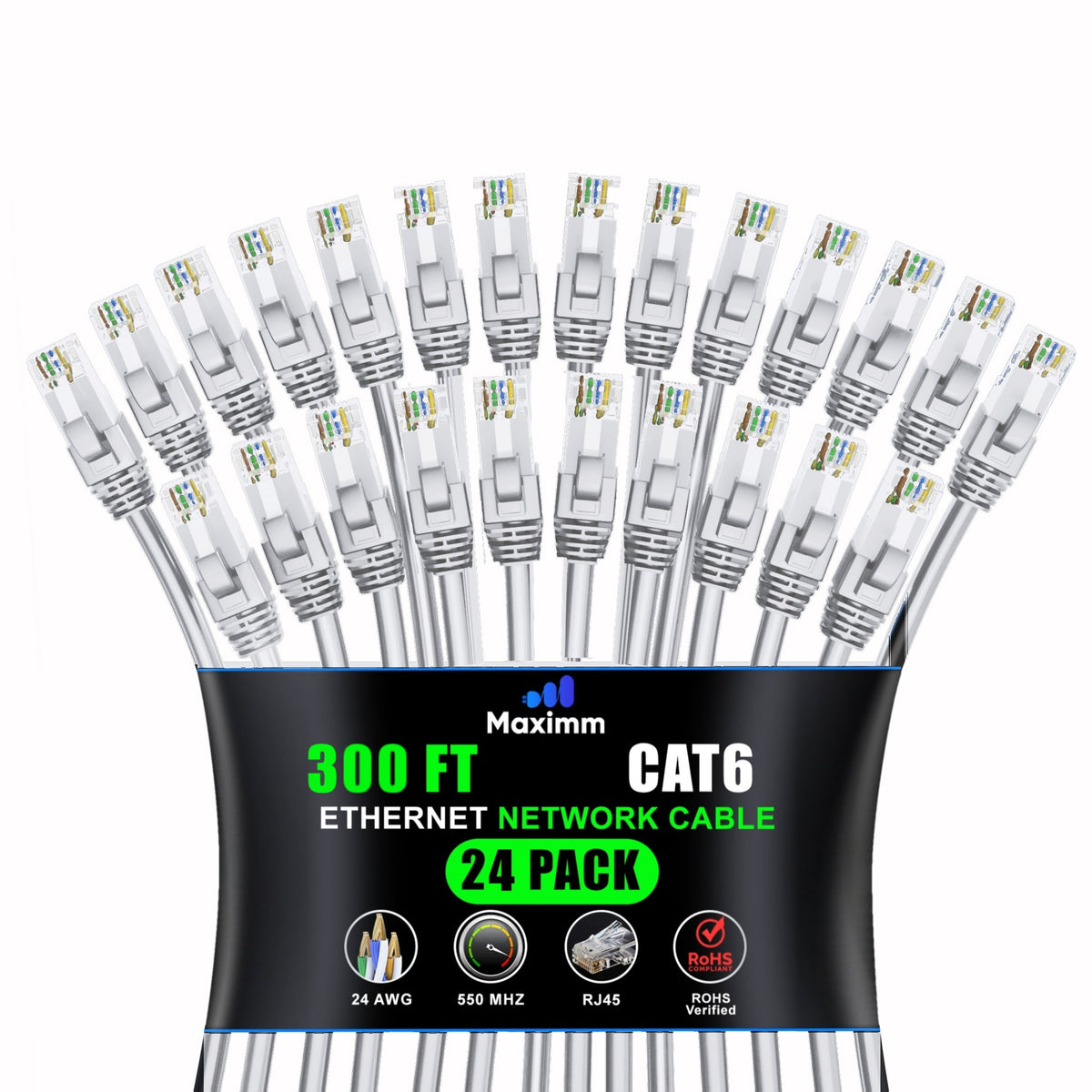 24-Pack - Cat 6 Ethernet Cable CCA