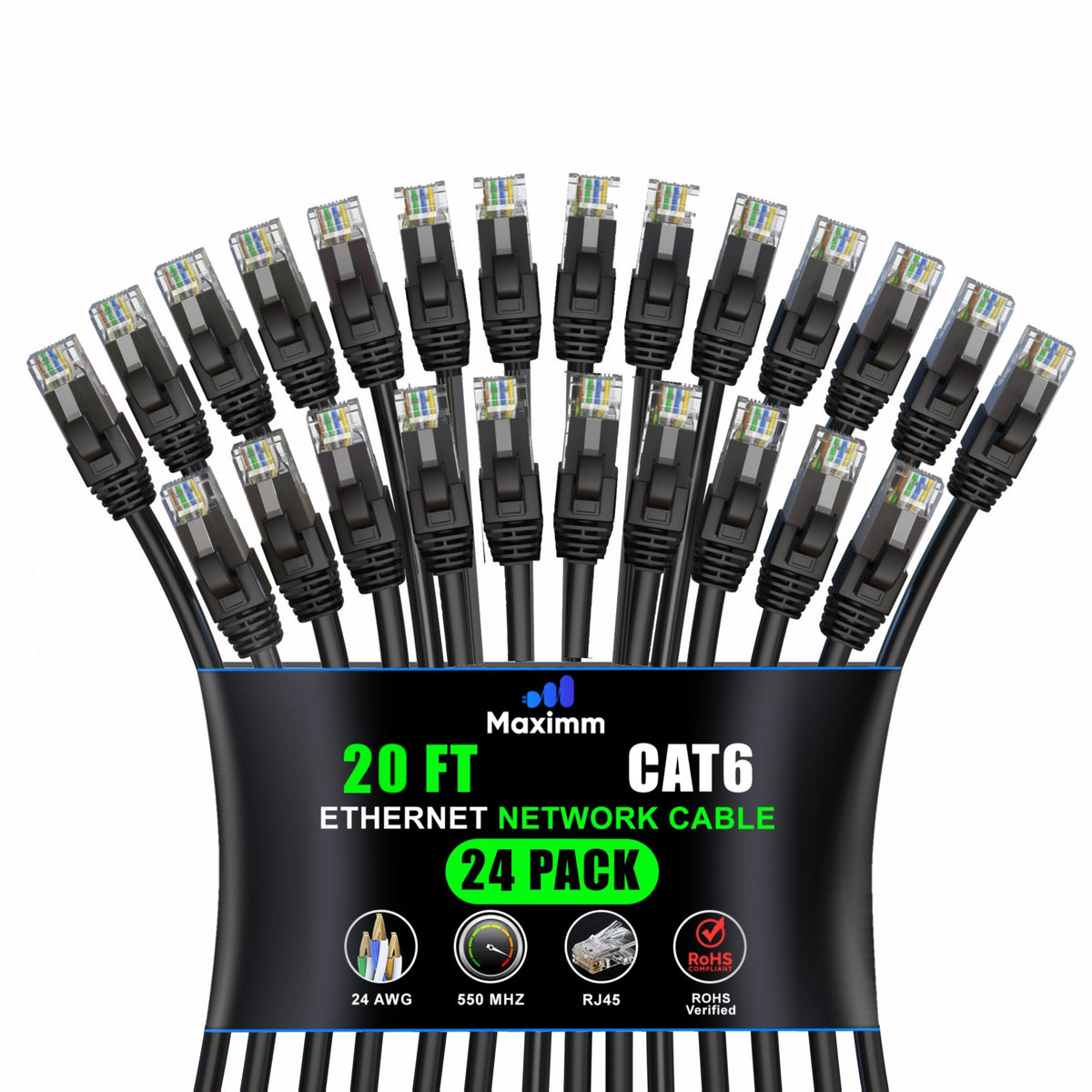 24-Pack - Cat 6 Ethernet Cable CCA