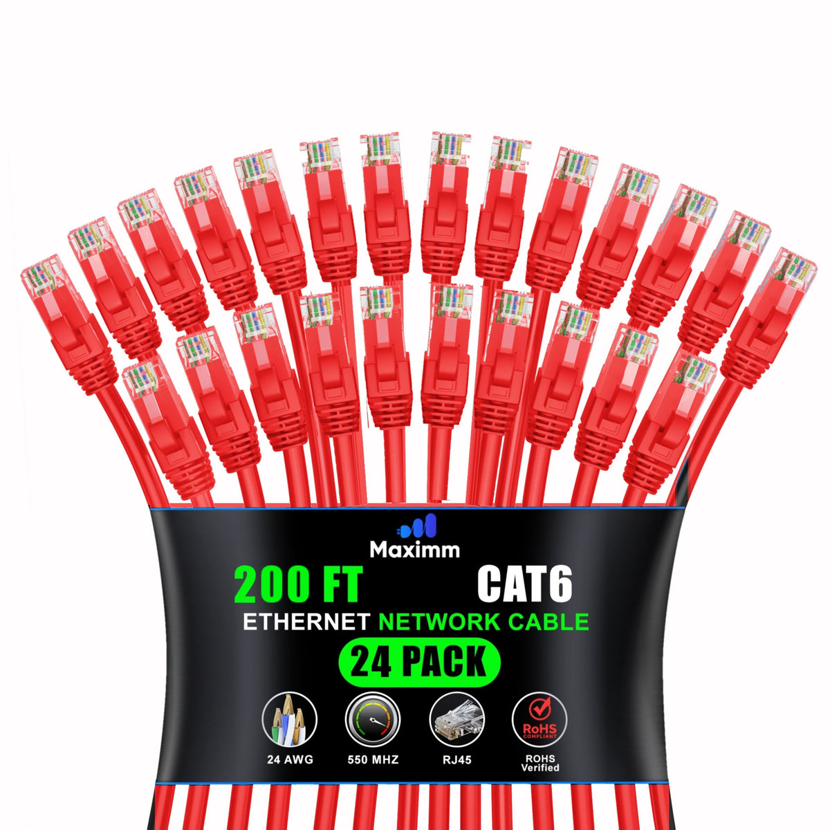 24-Pack - Cat 6 Ethernet Cable CCA