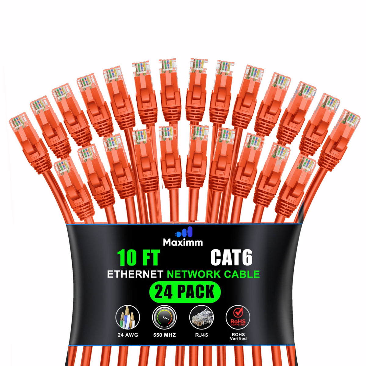 24-Pack - Cat 6 Ethernet Cable CCA
