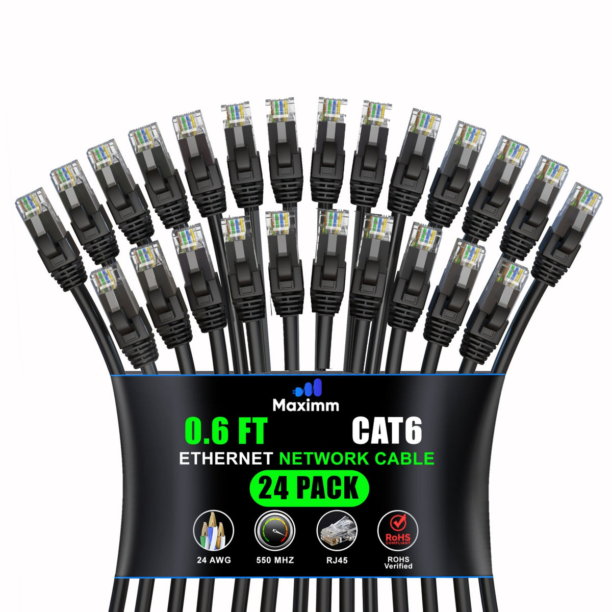 24-Pack - Cat 6 Ethernet Cable CCA
