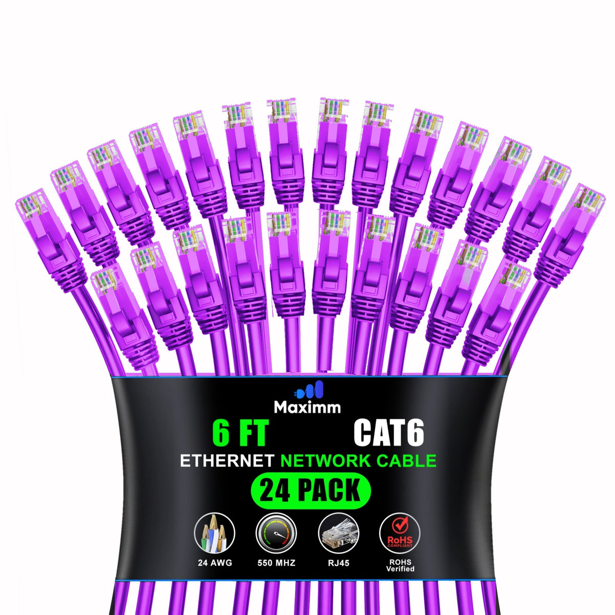 24-Pack - Cat 6 Ethernet Cable CCA
