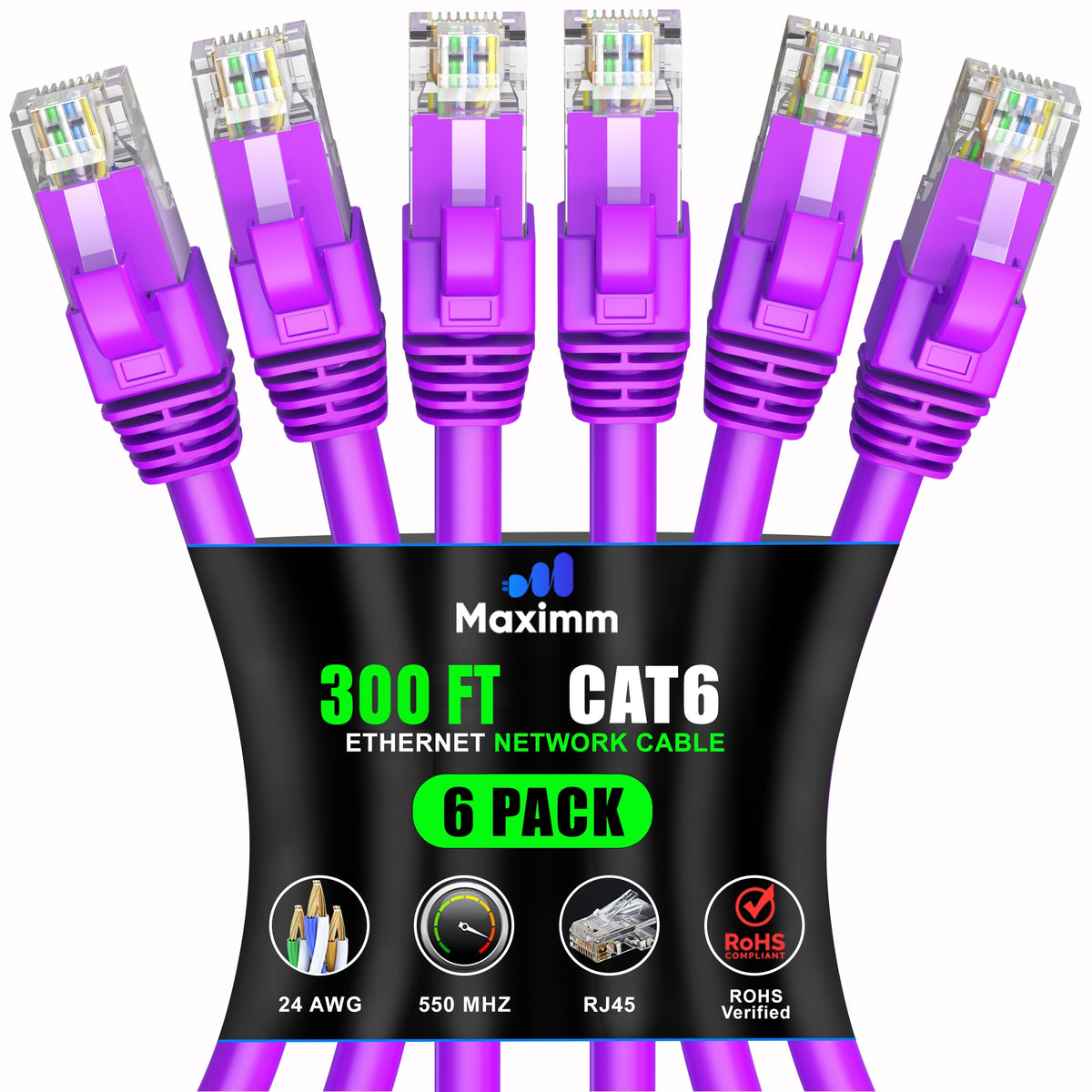 6-Pack - Cat 6 Ethernet Cable CCA