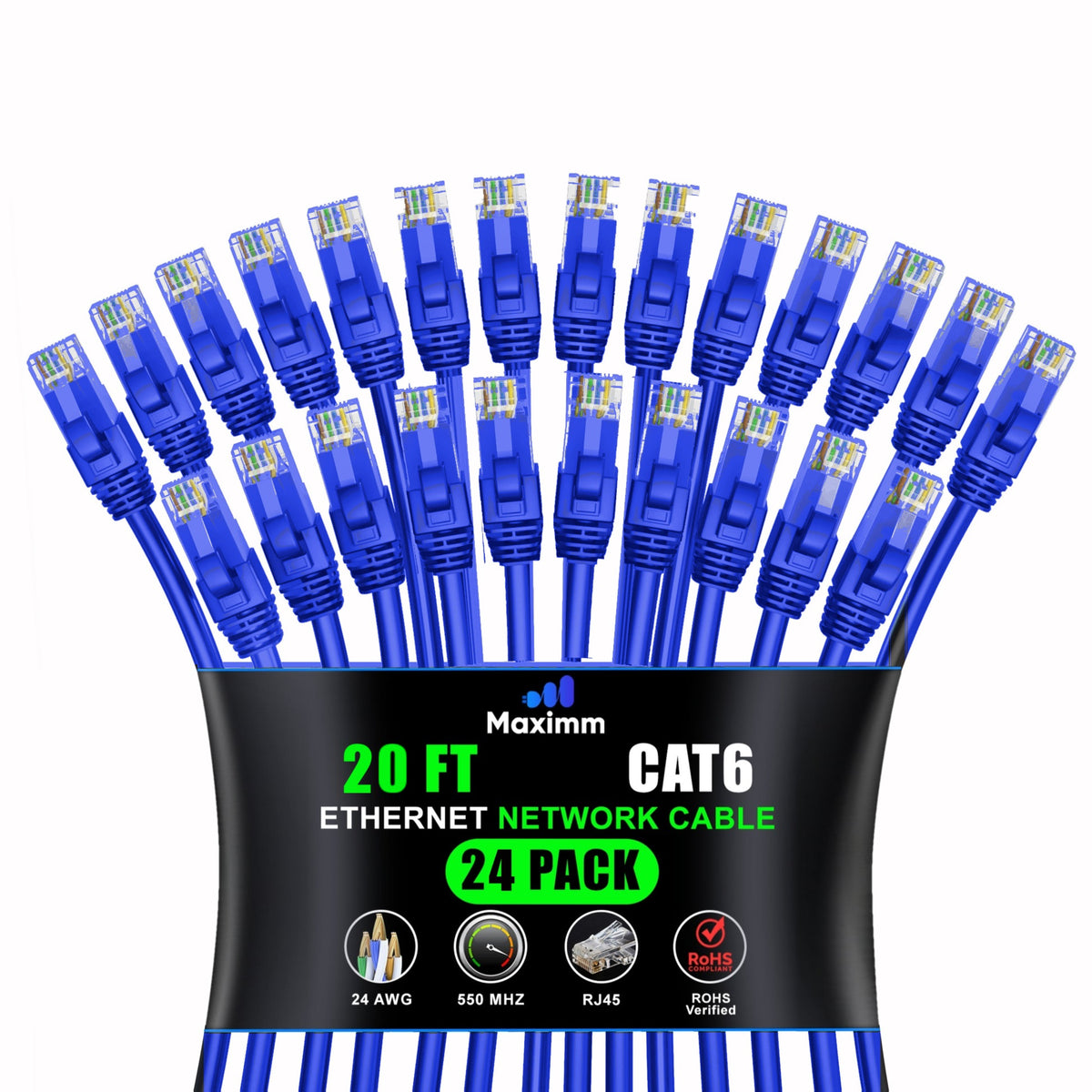 24-Pack - Cat 6 Ethernet Cable CCA