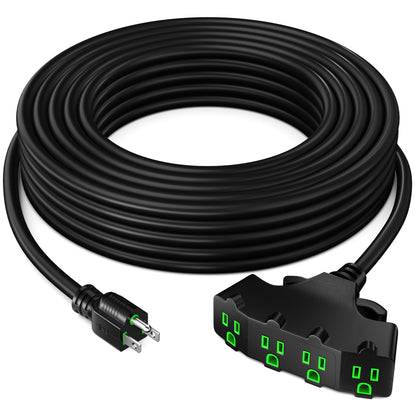 Maximm Heavy-Duty Extension Cord, Short 12/3 Gauge ETL Listed, 4-Outlet 3-Prong SJTW Power Cord, Indoor & Outdoor Weather-Resistant