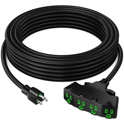 Maximm Heavy-Duty Extension Cord, Short 12/3 Gauge ETL Listed, 4-Outlet 3-Prong SJTW Power Cord, Indoor & Outdoor Weather-Resistant