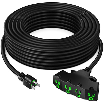 Maximm Heavy-Duty Extension Cord, Short 12/3 Gauge ETL Listed, 4-Outlet 3-Prong SJTW Power Cord, Indoor & Outdoor Weather-Resistant