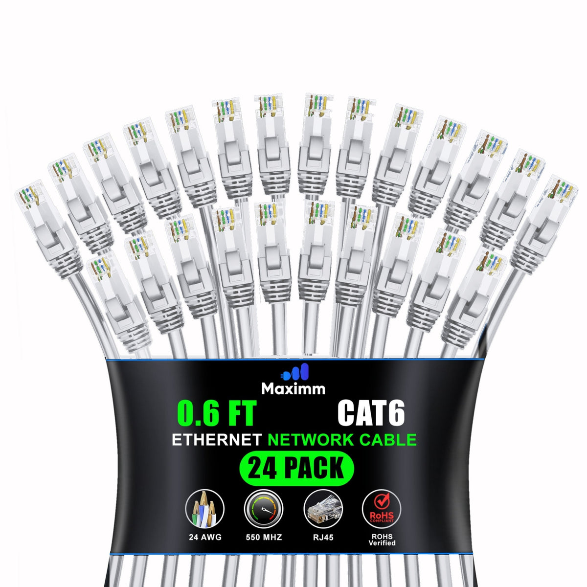 24-Pack - Cat 6 Ethernet Cable CCA