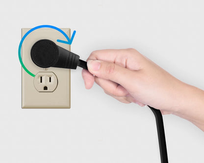 Maximm Power Cord Flat Plug 360° Rotating PC Cable 3 Prong for Desktop, Printer, Scanner, 16 AWG, IEC13