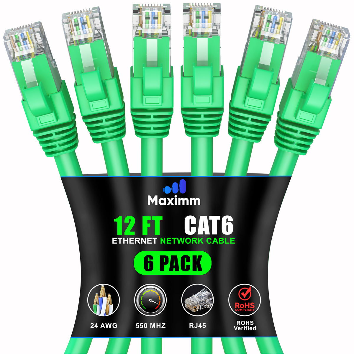 6-Pack - Cat 6 Ethernet Cable CCA