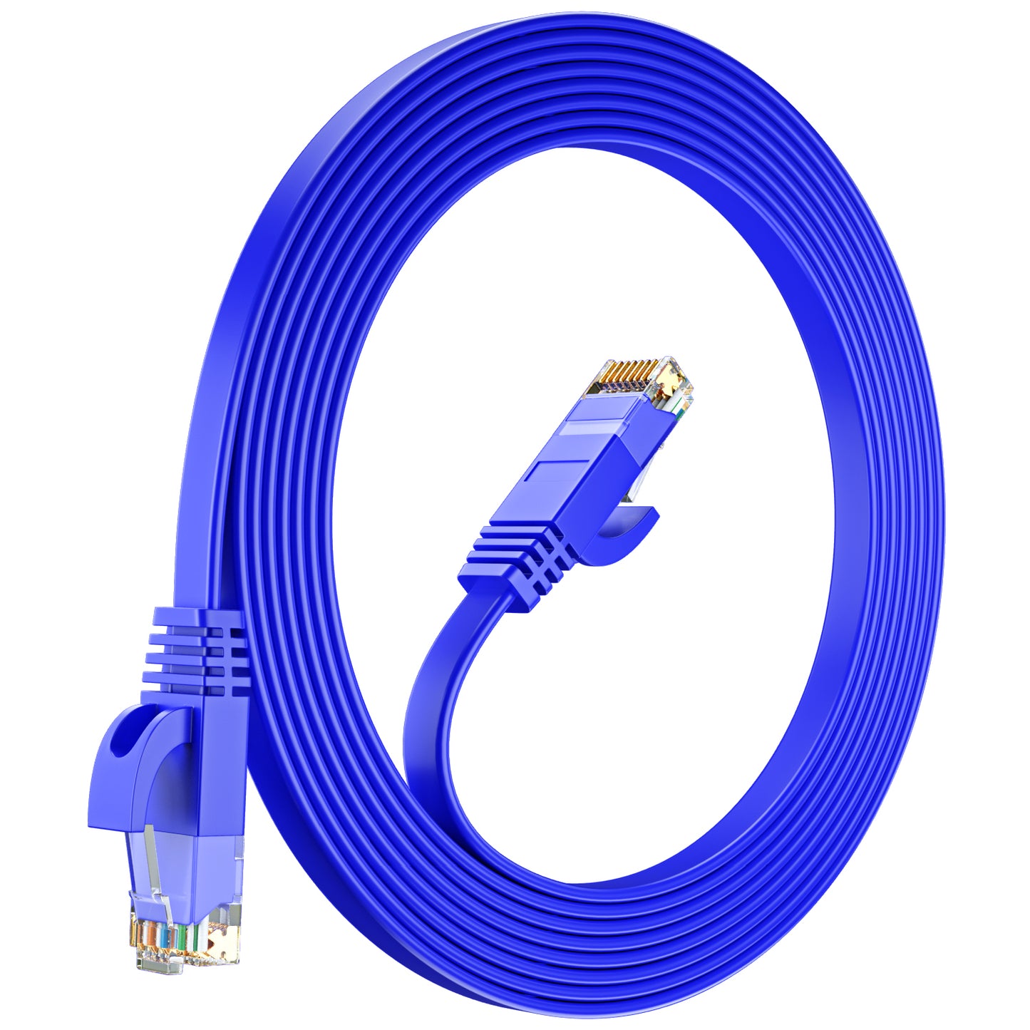 Cat 6 Ethernet Cable Flat, Space-Saving Design High-Speed Internet & Network Cable, RJ45 Connectors