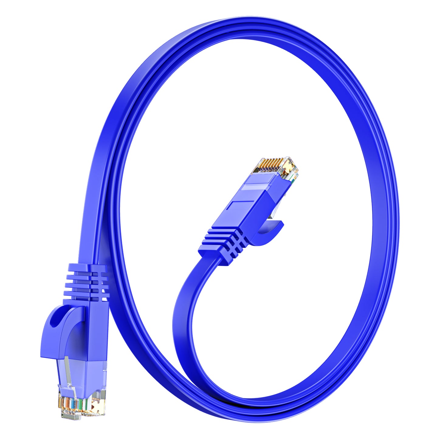 Cat 6 Ethernet Cable Flat, Space-Saving Design High-Speed Internet & Network LAN Patch Cable, RJ45 Connectors