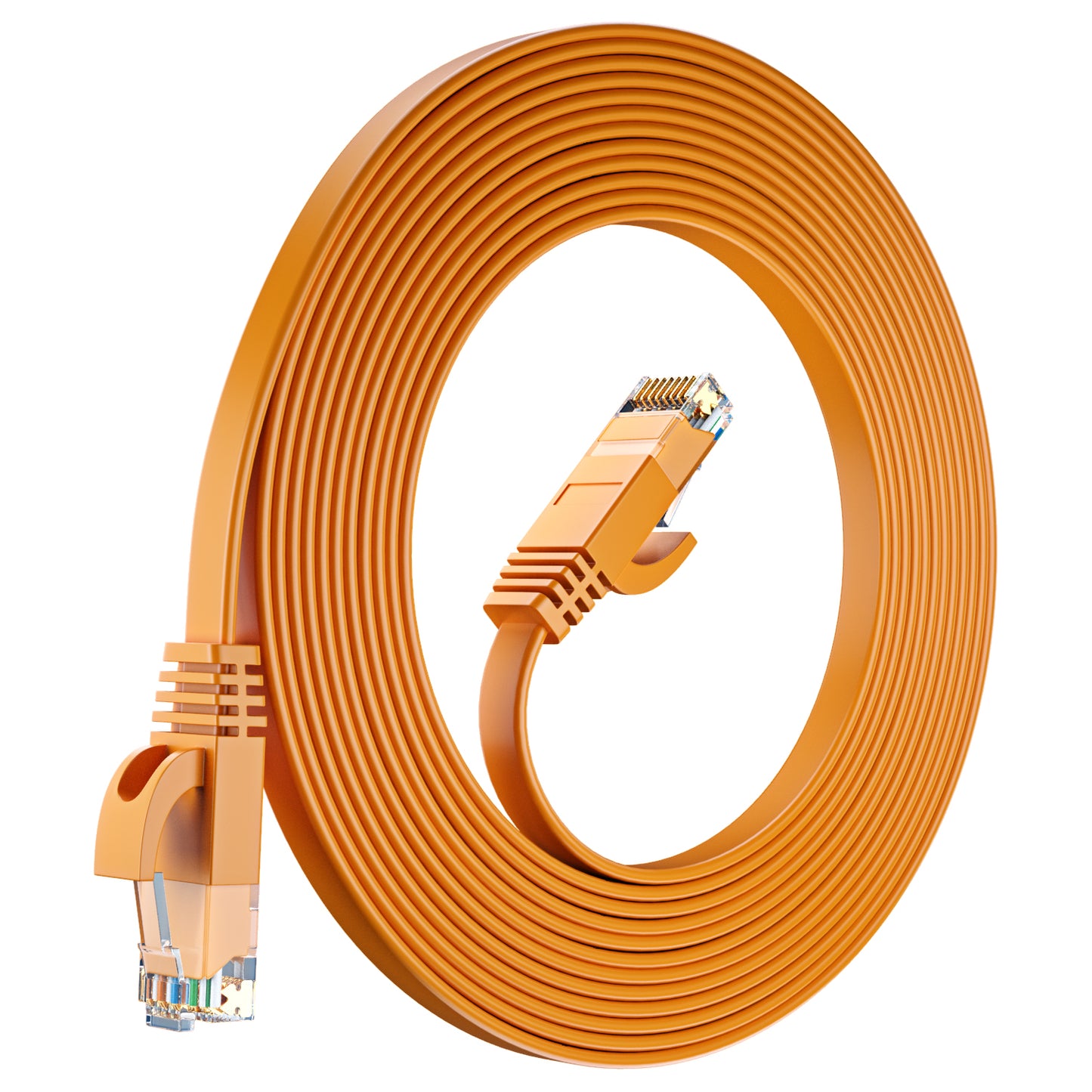 Cat 6 Ethernet Cable Flat, Space-Saving Design High-Speed Internet & Network LAN Patch Cable, RJ45 Connectors