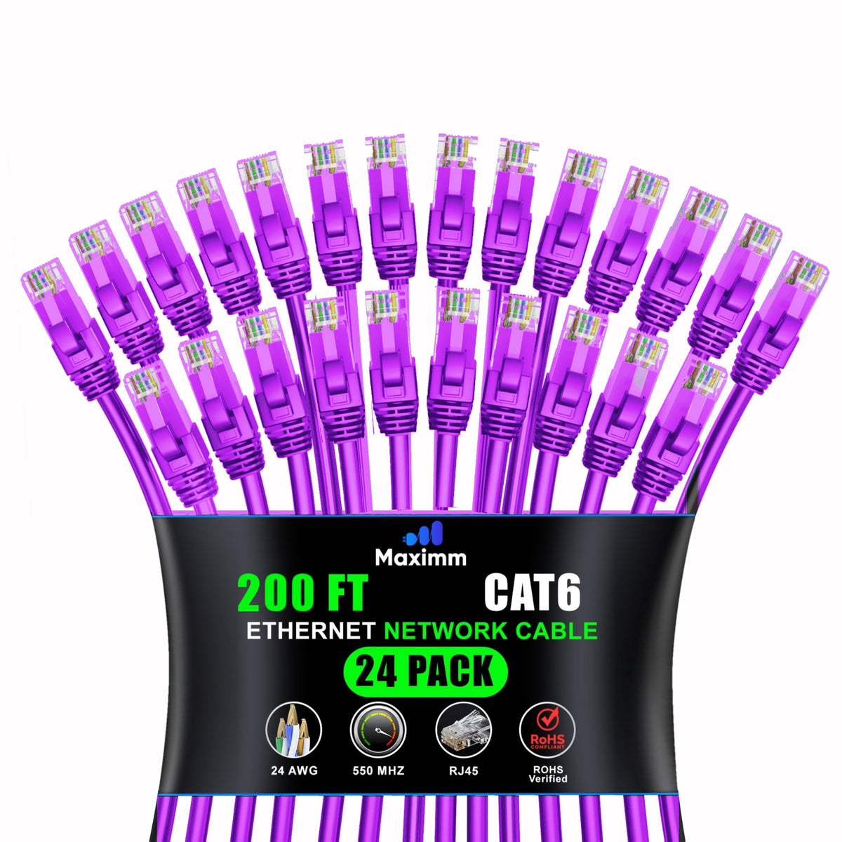 24-Pack - Cat 6 Ethernet Cable CCA