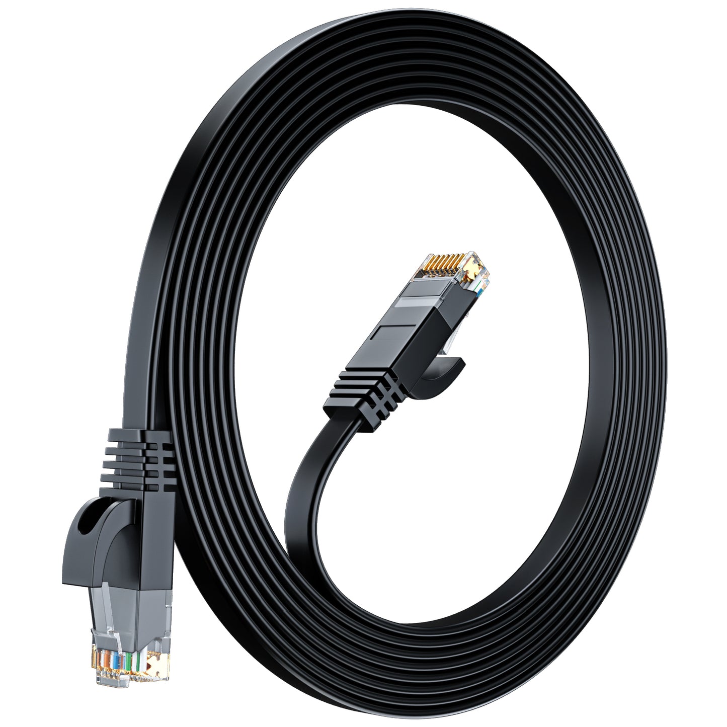 Cat 6 Ethernet Cable Flat, Space-Saving Design High-Speed Internet & Network Cable, RJ45 Connectors