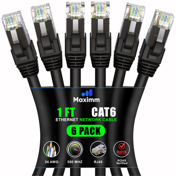 6-Pack - Cat 6 Ethernet Cable CCA
