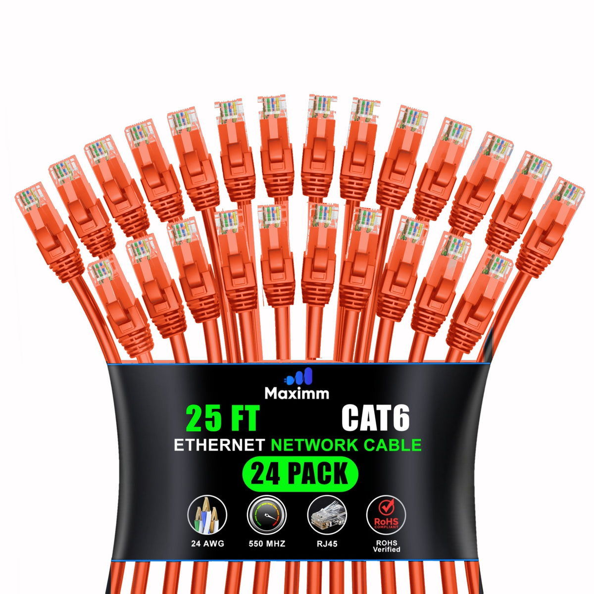 24-Pack - Cat 6 Ethernet Cable CCA