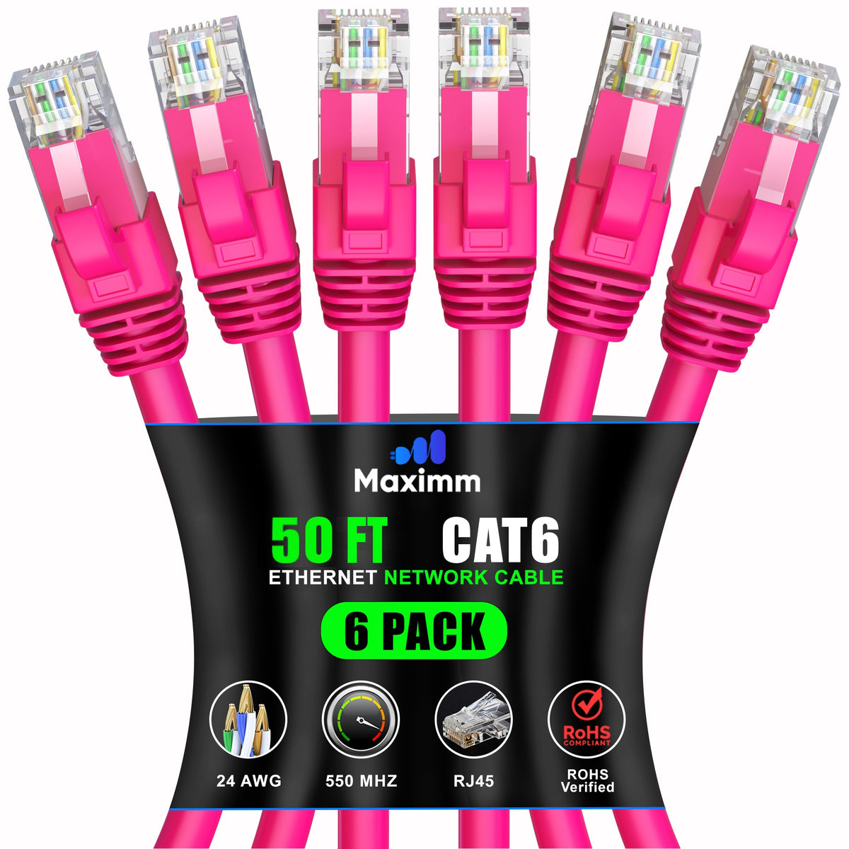 6-Pack - Cat 6 Ethernet Cable CCA