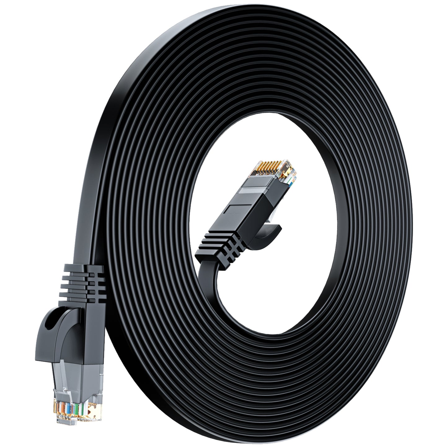 Cat 6 Ethernet Cable Flat, Space-Saving Design High-Speed Internet & Network Cable, RJ45 Connectors