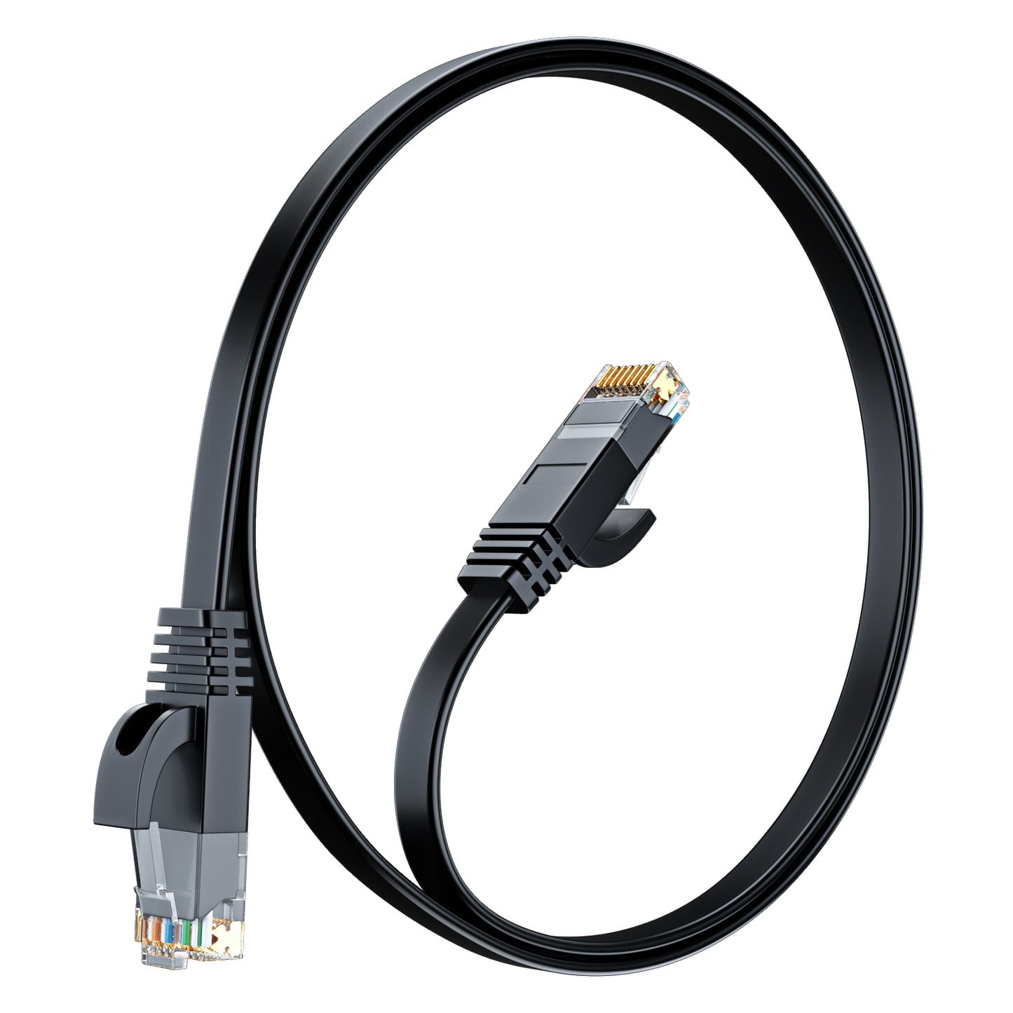 Cat 6 Ethernet Cable Flat, Space-Saving Design High-Speed Internet & Network LAN Patch Cable, RJ45 Connectors