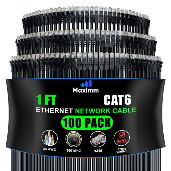 100-Pack - Cat 6 Ethernet Cable CCA