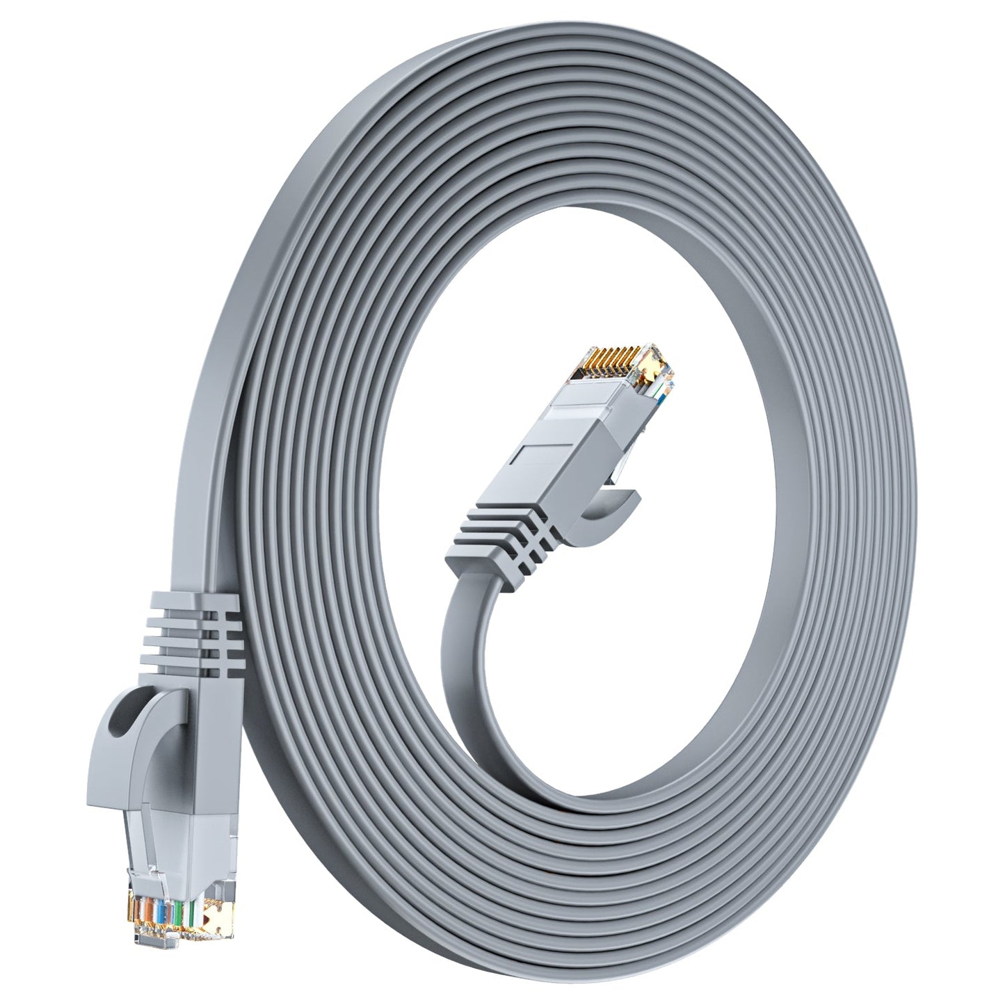 Cat6 Ethernet Cable Flat High-Speed Network Cables for Gaming, Streaming, Router, Modem, PC, PS5, Xbox - Durable & Space-Saving Design