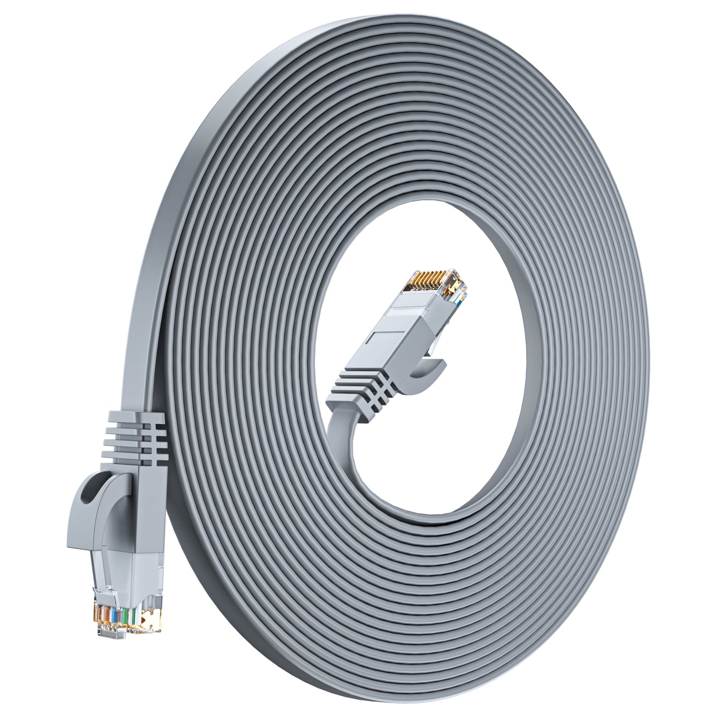 Cat 6 Ethernet Cable Flat, Space-Saving Design High-Speed Internet & Network Cable, RJ45 Connectors