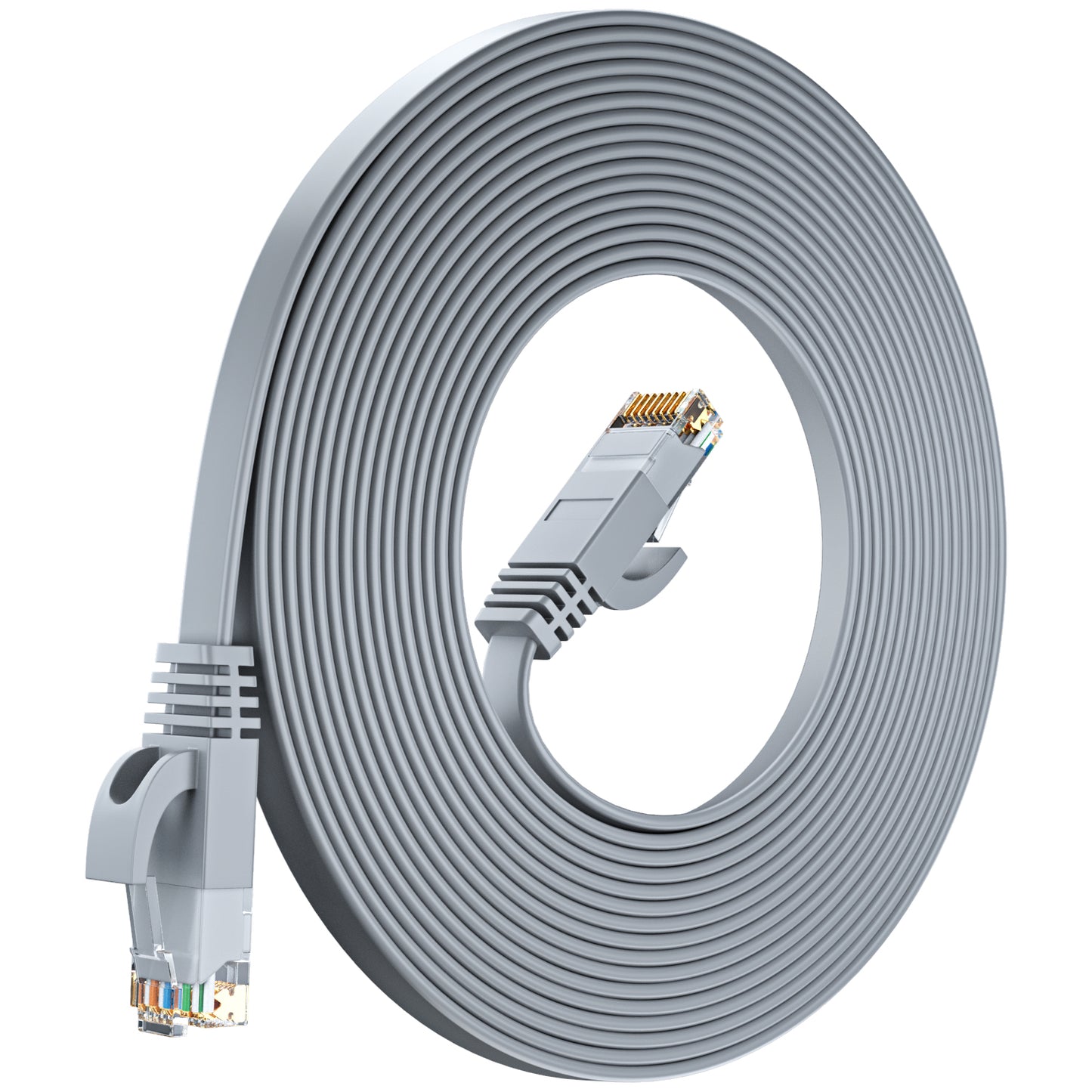 Cat 6 Ethernet Cable Flat, Space-Saving Design High-Speed Internet & Network Cable, RJ45 Connectors