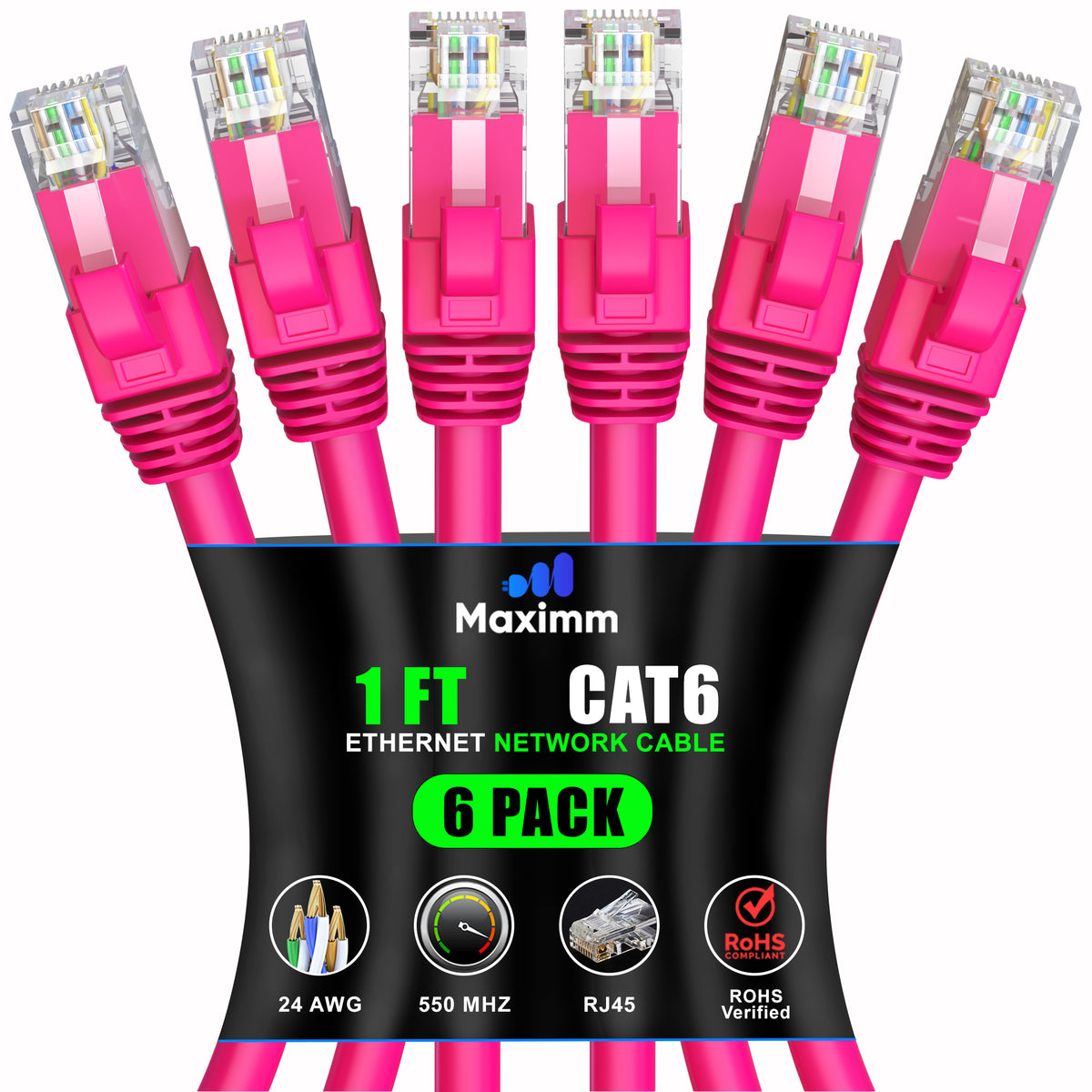 6-Pack - Cat 6 Ethernet Cable CCA