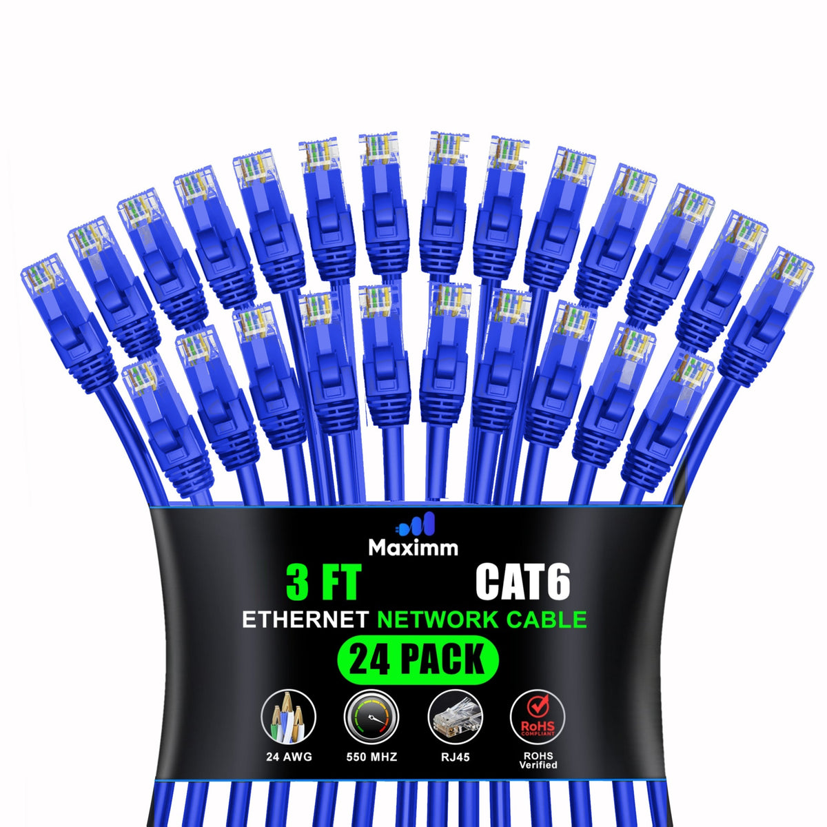 24-Pack - Cat 6 Ethernet Cable CCA