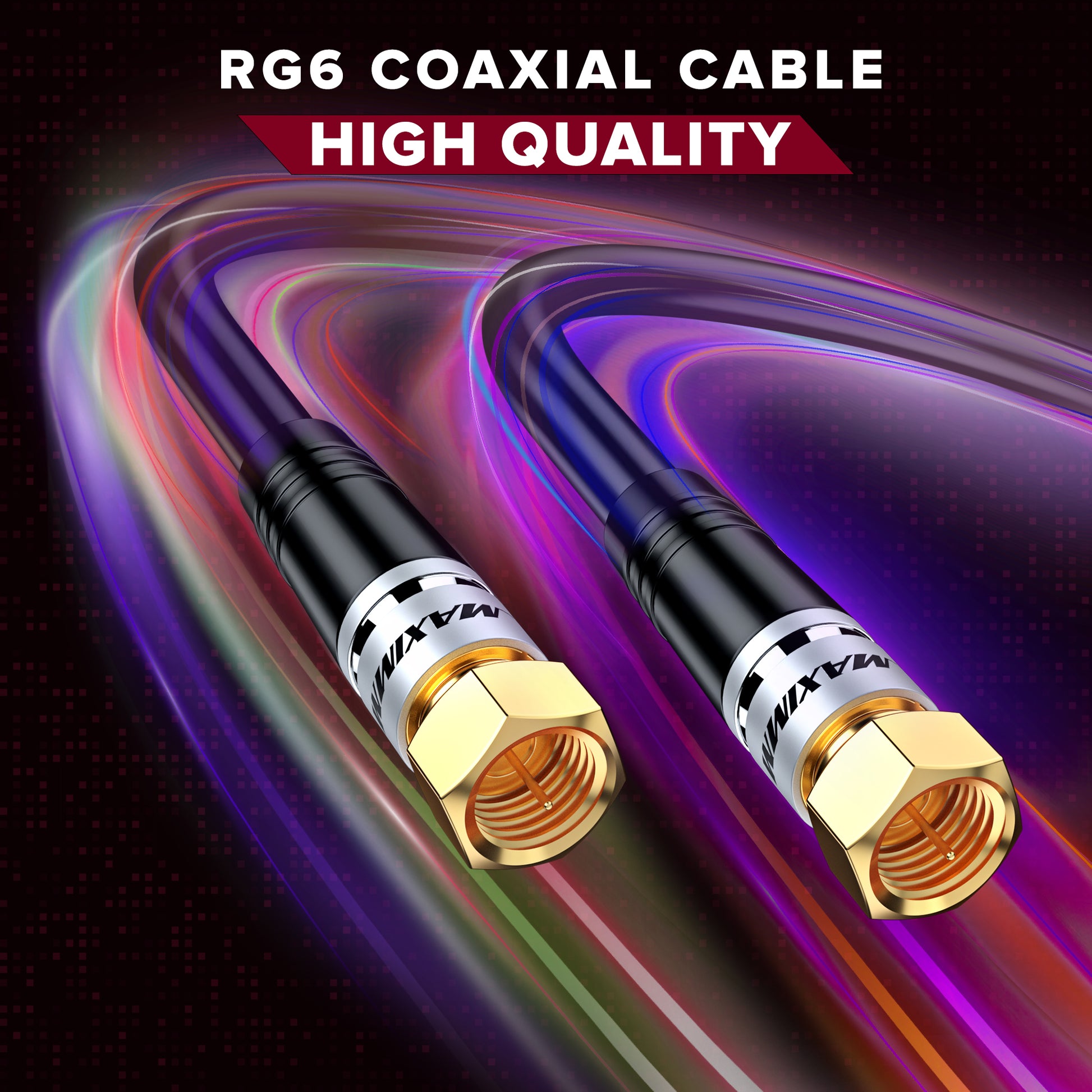 Coaxial Cable Trishield Straight to Straight End 25 Pack