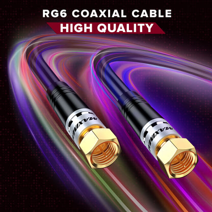 Coaxial Cable Trishield Straight to Straight End 25 Pack