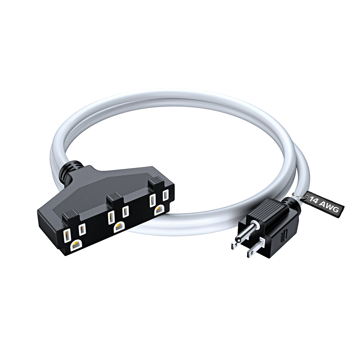 3-Outlet Extension Cord SJTW 14 Gauge