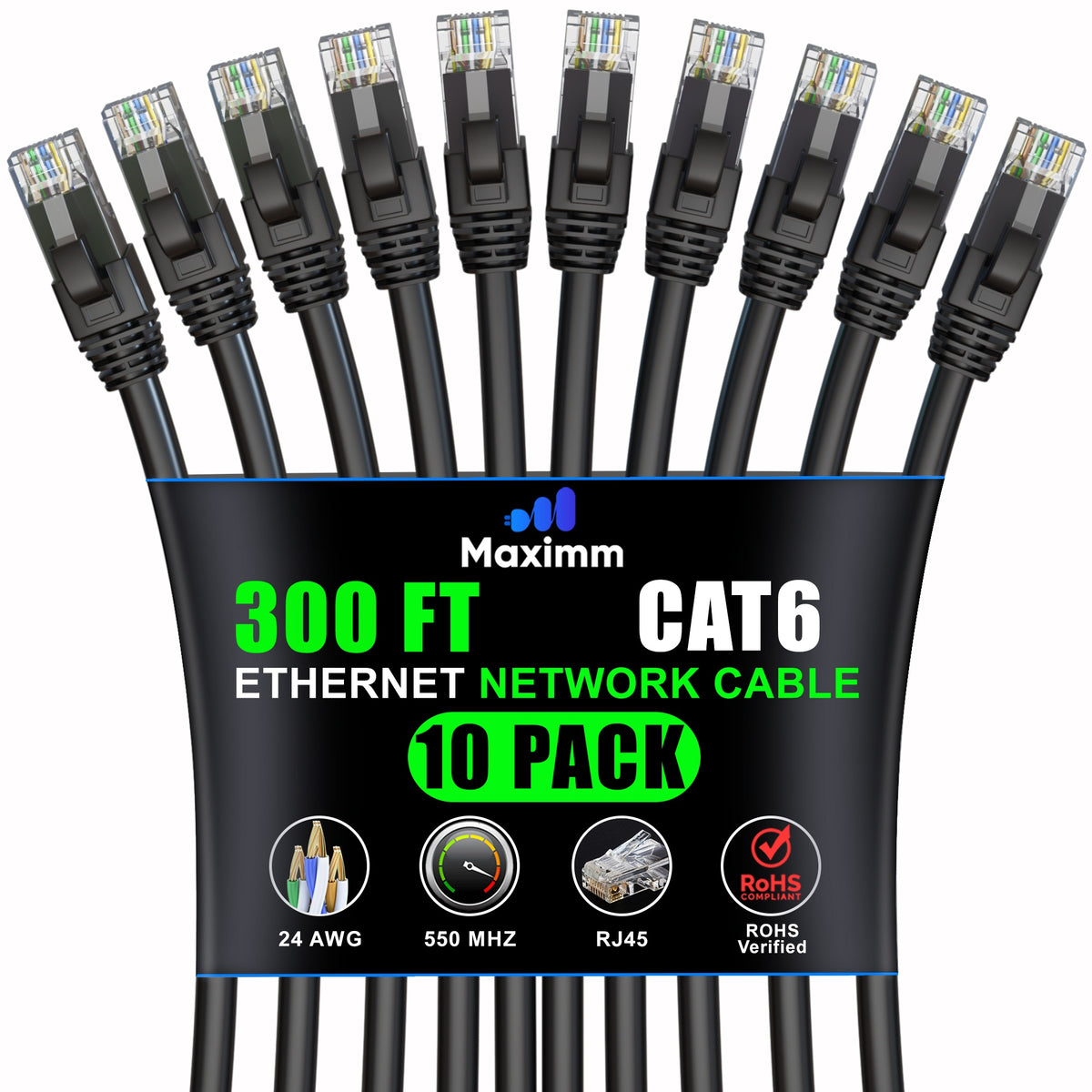 10-Pack - Cat 6 Ethernet Cable CCA