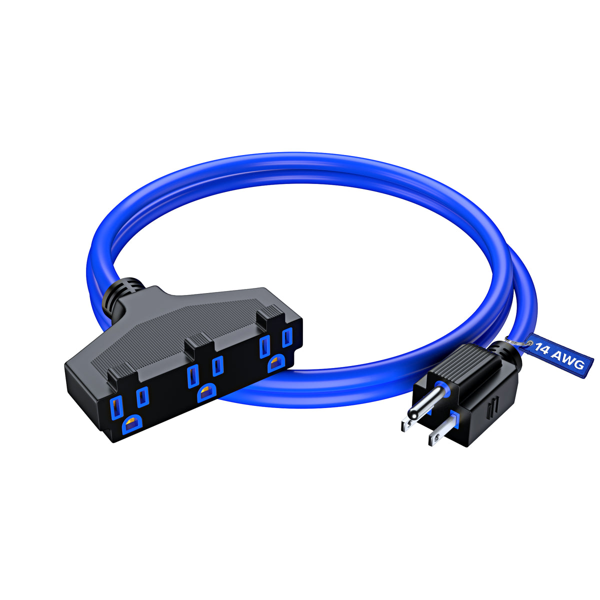 3-Outlet Extension Cord SJTW 14 Gauge