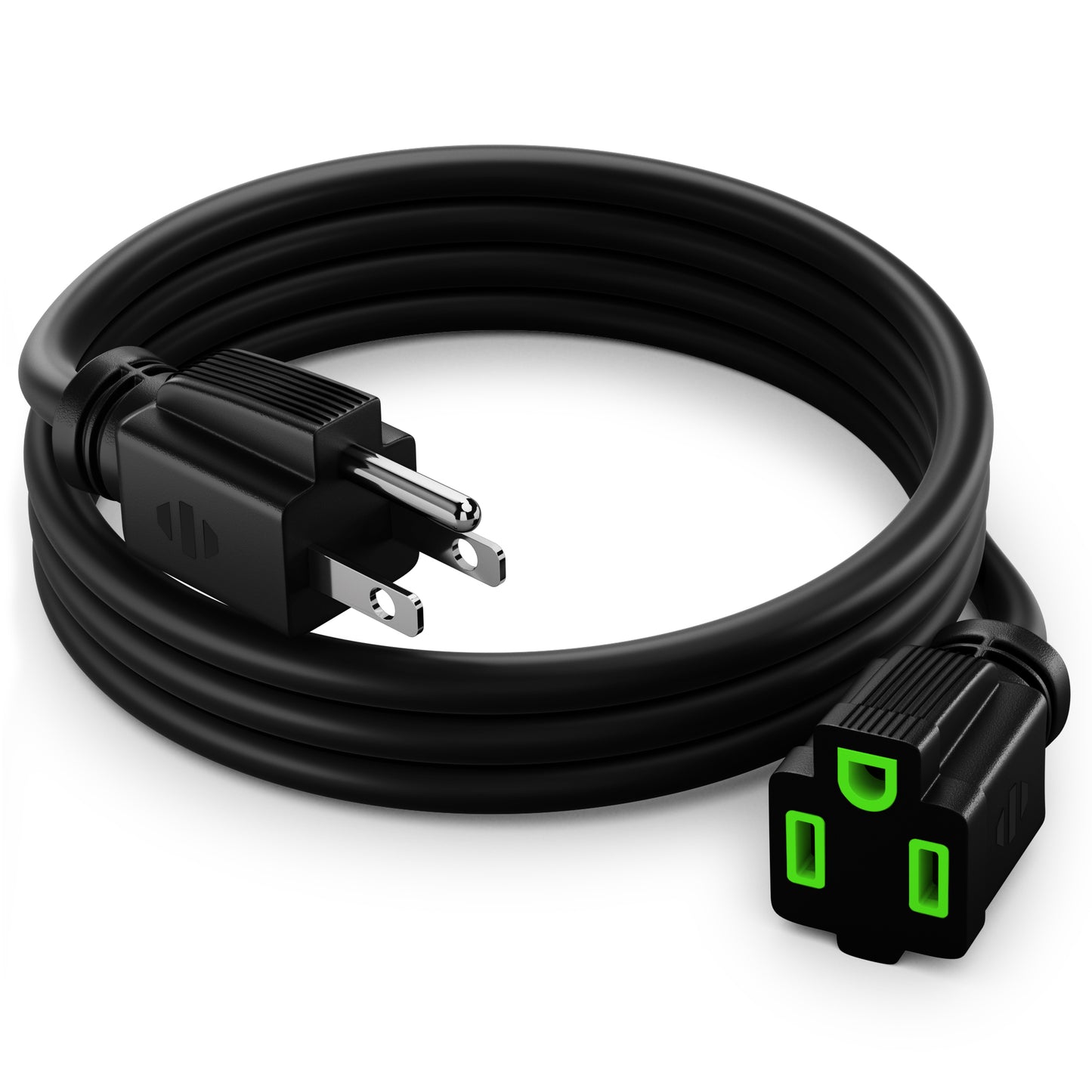Heavy Duty 1-Outlet Extension Cord 10 and 12 Gauge - Black
