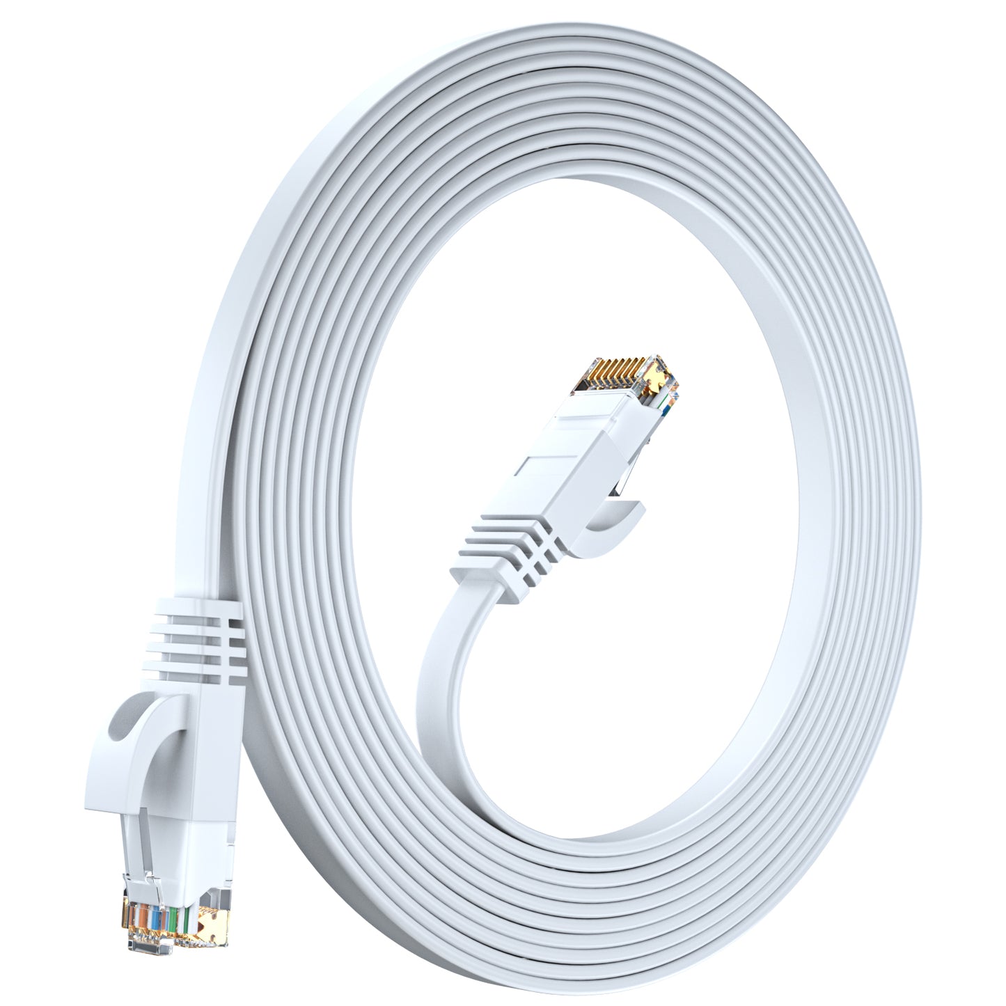 Cat 6 Ethernet Cable Flat, Space-Saving Design High-Speed Internet & Network Cable, RJ45 Connectors