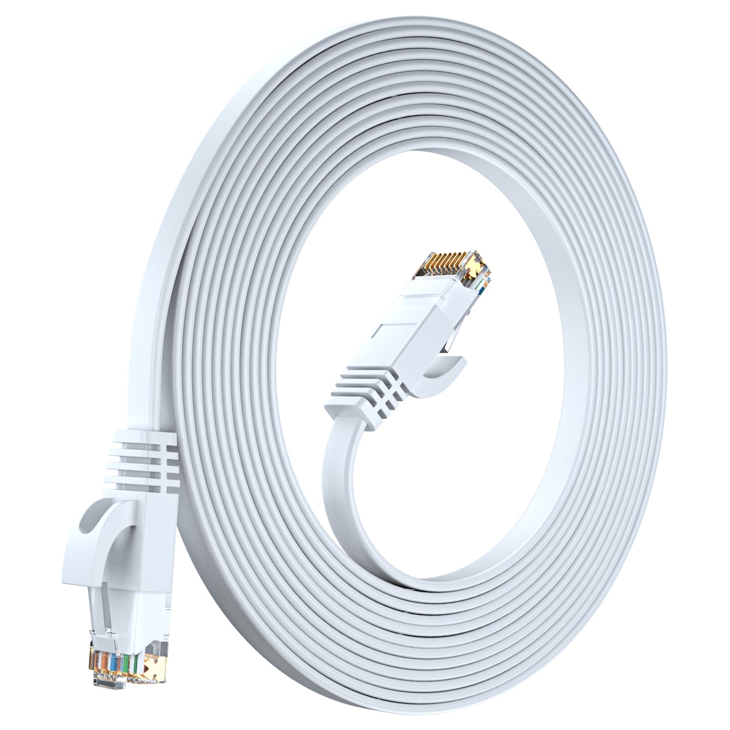 Cat 6 Ethernet Cable Flat, Space-Saving Design High-Speed Internet & Network Cable, RJ45 Connectors