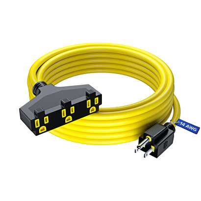 14AWG 3-Outlet Indoor/Outdoor Extension Cord