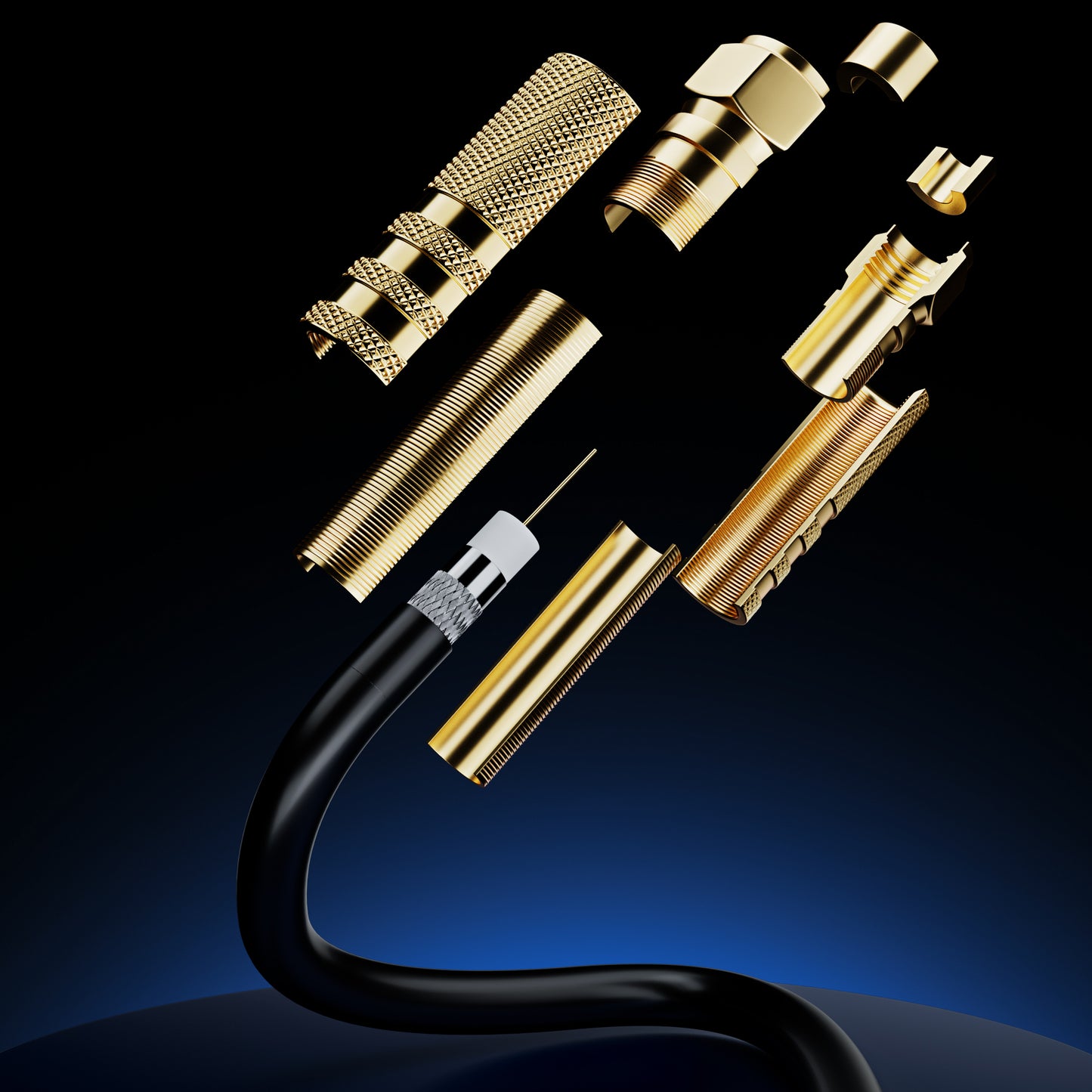Maximm Coaxial Cable RG6 Coax Cable with Gold Plated F-Connectors