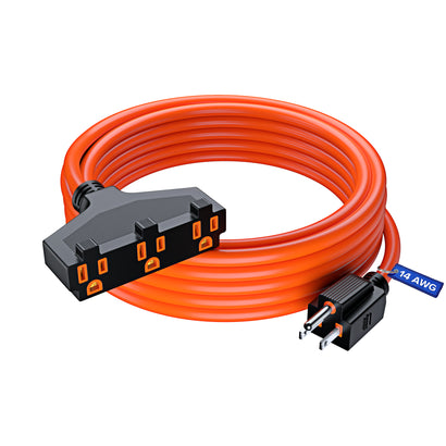 14AWG 3-Outlet Indoor/Outdoor Extension Cord