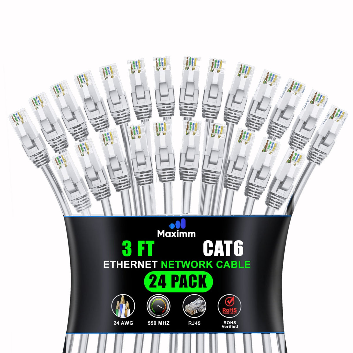 24-Pack - Cat 6 Ethernet Cable CCA