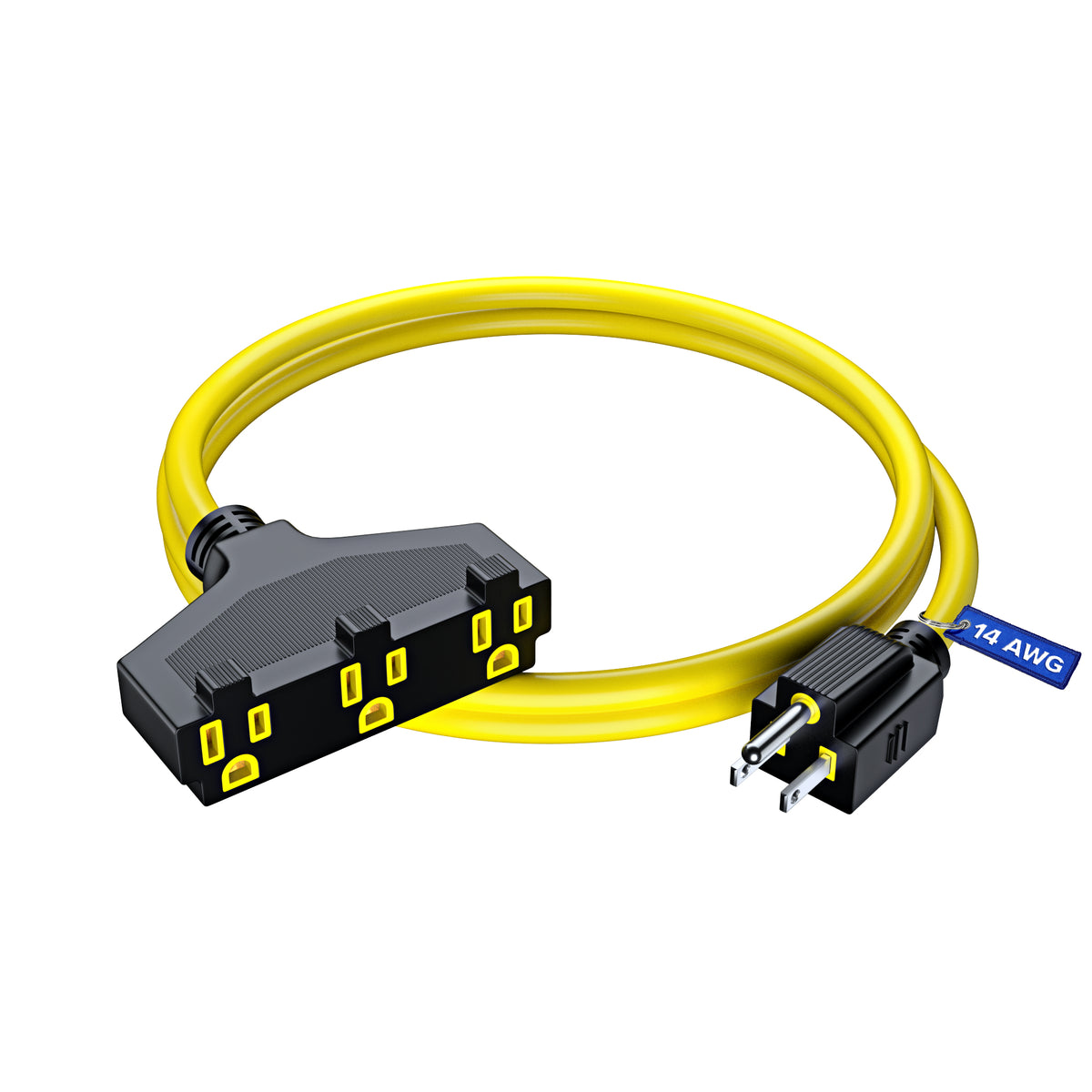 3-Outlet Extension Cord SJTW 14 Gauge